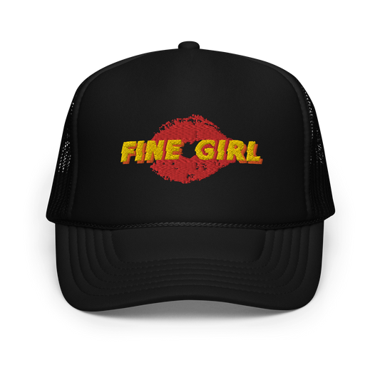 Black FINE GIRL Trucker hat